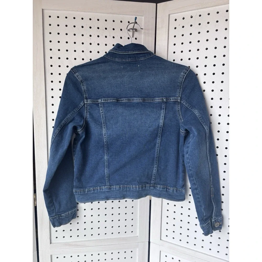 Old Navy‎ Girls 10-12 Denim Jean Jacket Button Front Cotton Stretch Blue